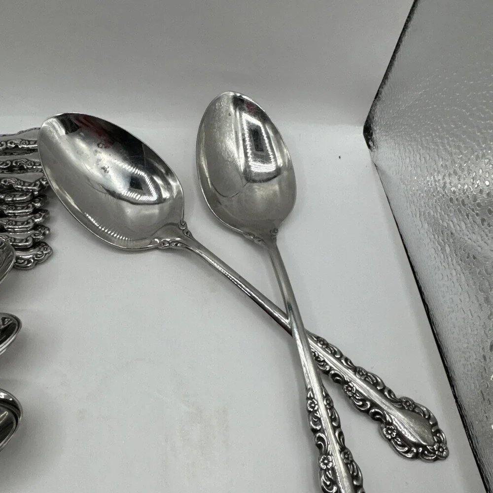 Oneida Shelley 6 Full Place Sets‎ + Extras (55pcs) Heirloom Stainless Flatware